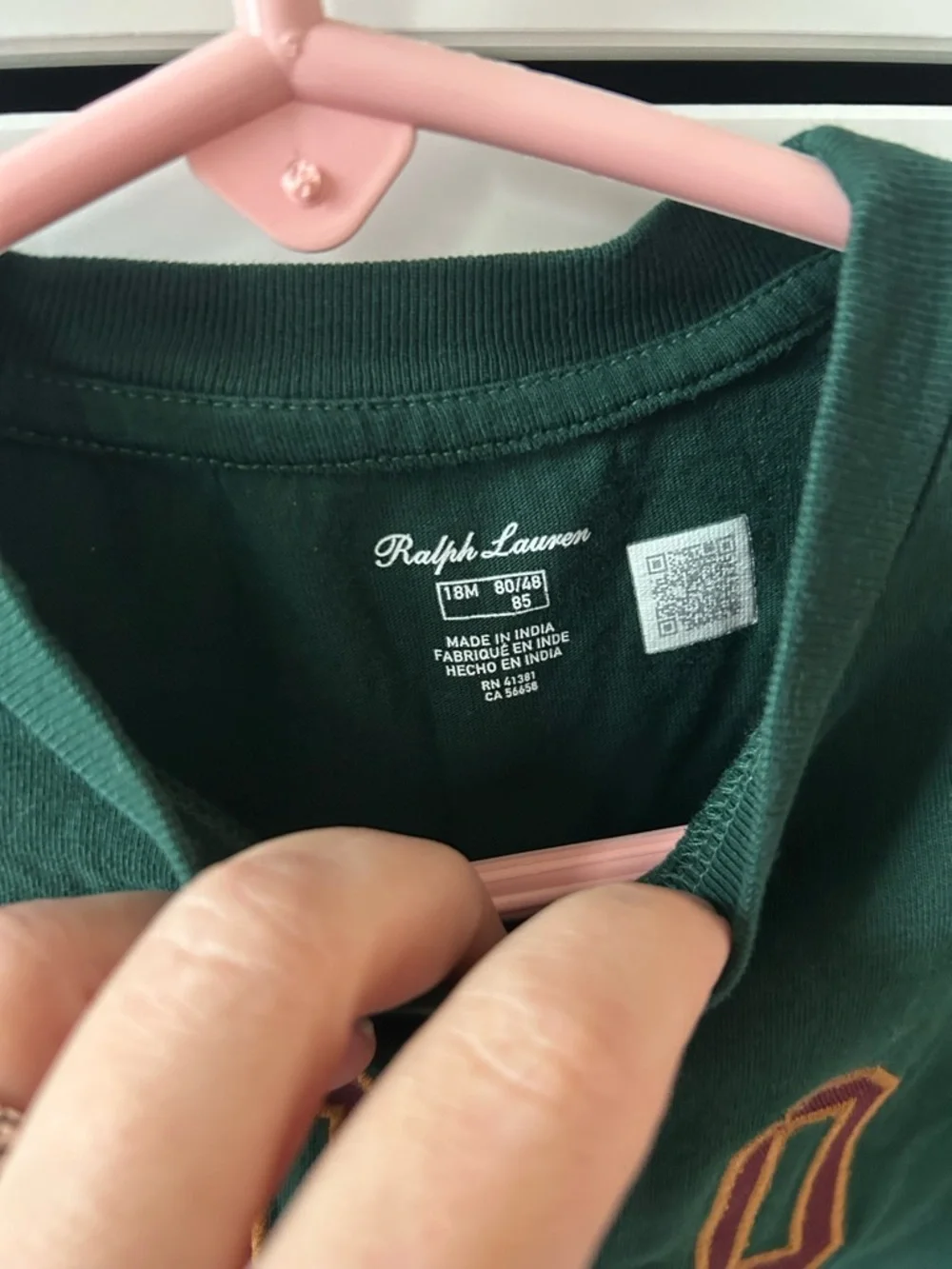 Ralph Lauren Polo Green Long-Sleeve Kids Tee 18 months